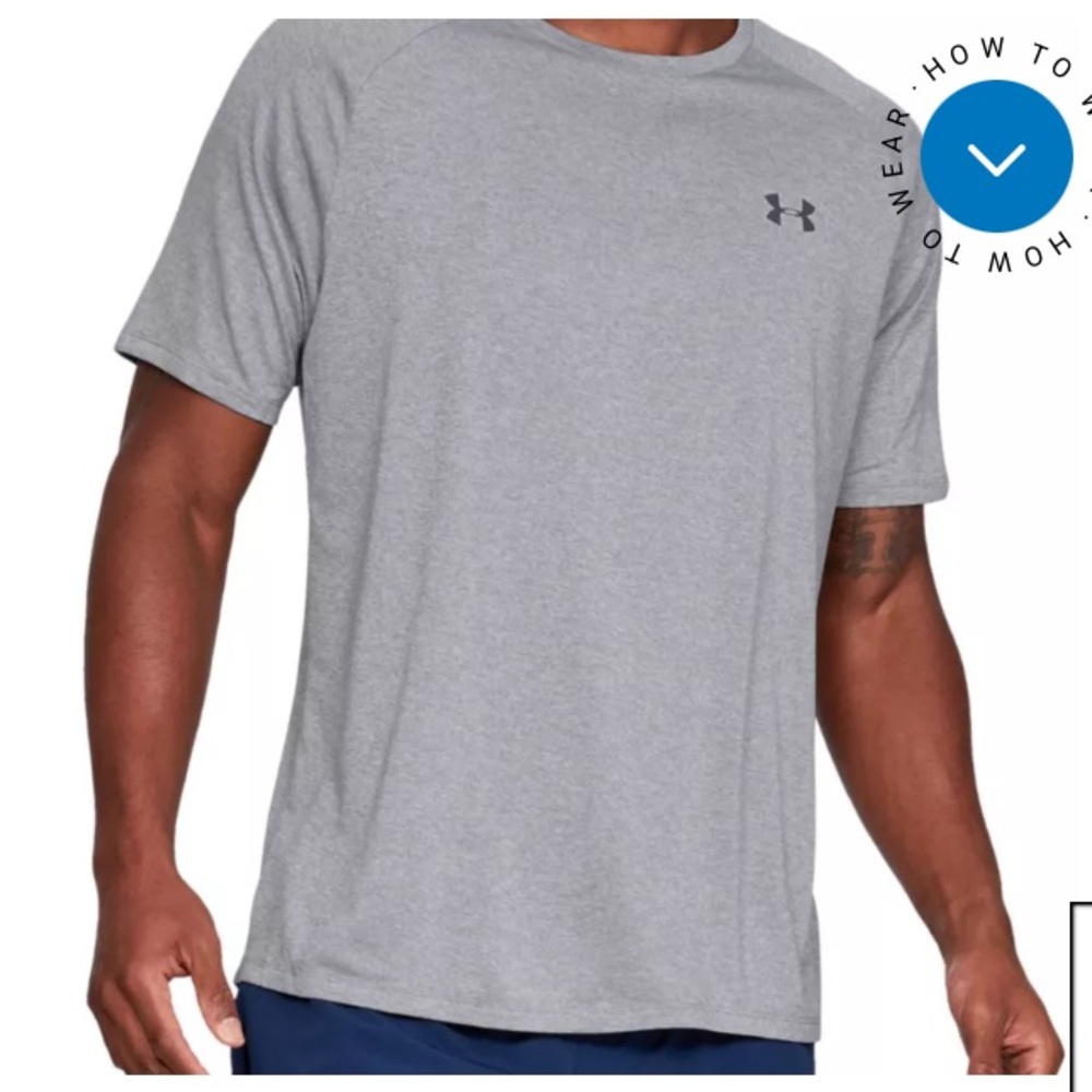 Under Armour Men's Steel Gray Short Sleeve Tee size medium {123}